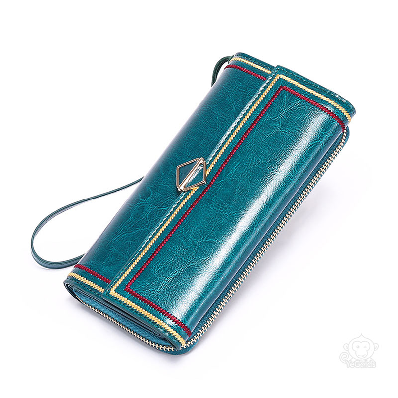 [オフィシャル] ワックス牛革長財布、2色ワックス牛革、上品な光沢感　手触りが良い　耐久性に優れている　清潔しやすい、スマホお収納できる財布！【着払い】【二点目は4000円だけ】